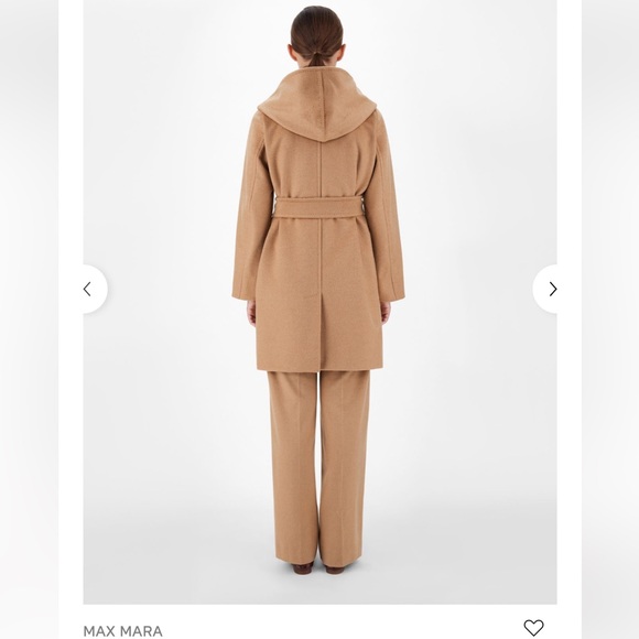 Max Mara Rialto Camel Hair Belted Short Hooded Coat - Picture 6 of 16